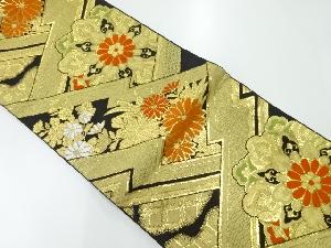 アンティーク　華紋に菊模様織出し袋帯（着用可）